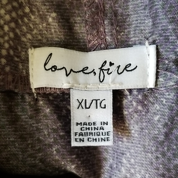 love, Fire Purple Hooded Zippered Windbreaker  XL - Picture 2 of 10